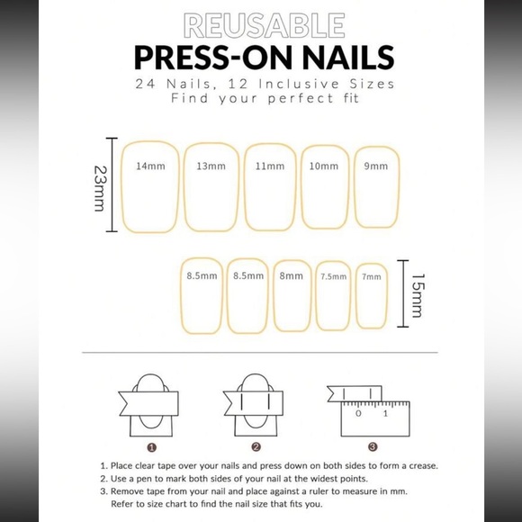 Gold and White French Press On Nails 💅🌟 - Picture 3 of 3